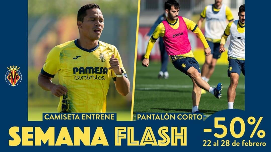 ビジャレアルCFのインスタグラム：「¡Última Semana Flash de descuentos en nuestras tiendas oficiales 💛🛒!  💛 Camiseta entrenamiento jugador ̷2̷7̷,̷9̷0̷ ̷€̷ ✅	𝟭𝟯,𝟵𝟱 € 💛 Camiseta entrenamiento portero ̷2̷7̷,̷9̷0̷ ̷€̷ ✅	𝟭𝟯,𝟵𝟱 € 💛 Pantalón corto entrenamiento ̷2̷5̷,̷9̷0̷ ̷€̷✅ 𝟭𝟮,𝟵𝟱 €  Last Flash Week with discounts in our official stores 💛🛒!  💛 Player’s training shirt 2̷7̷,̷9̷0̷ ̷€̷ ✅	𝟭𝟯,𝟵𝟱 € 💛 Goalkeeper’s training shirt ̷2̷7̷,̷9̷0̷ ̷€̷ ✅	𝟭𝟯,𝟵𝟱 € 💛 Training shorts ̷2̷5̷,̷9̷0̷ ̷€̷✅ 𝟭𝟮,𝟵𝟱 €  #villarreal #futbol #football #soccer #laliga」