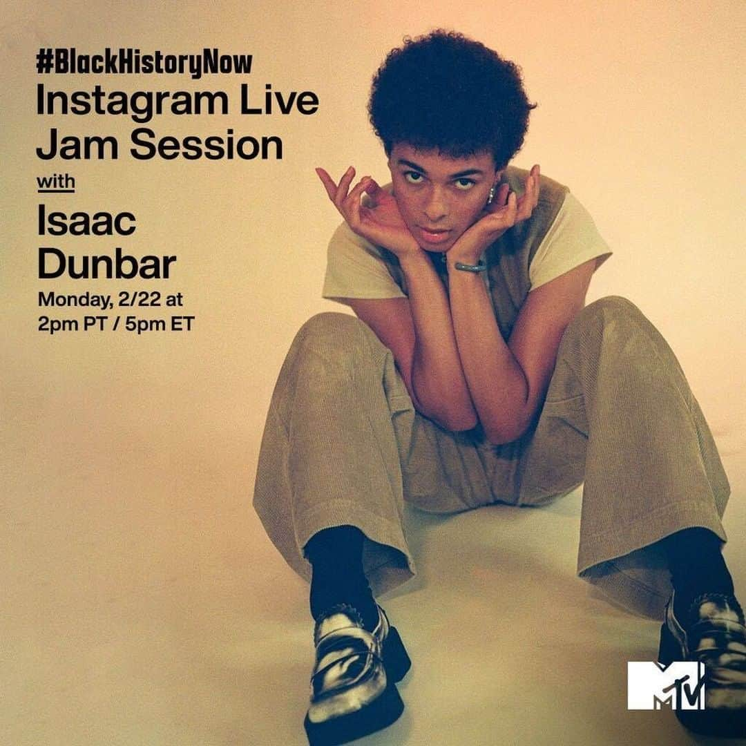 MTVさんのインスタグラム写真 - (MTVInstagram)「It's coming your way... a #BlackHistoryNow jam session with @isaacdunbar 💛 Don't miss it on my Instagram Live, today at 2pm PT / 5pm ET!」2月23日 5時59分 - mtv