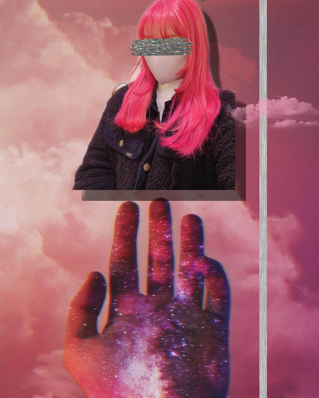 菜々香のインスタグラム：「#Collage ...🦋💎☁️  染めたては マネキンのウィッグのよう!👩🏻‍🦳」