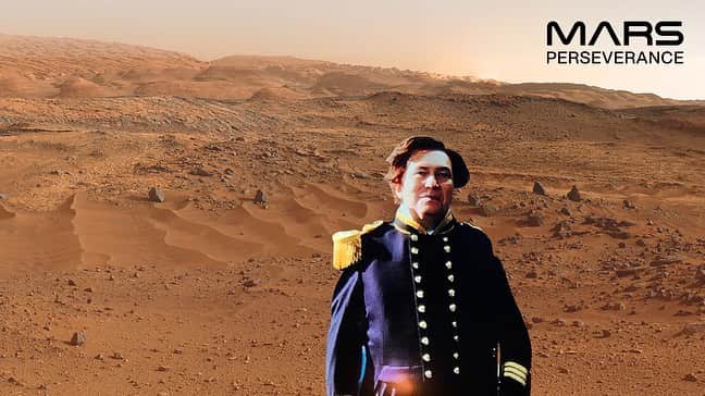 池田有希子さんのインスタグラム写真 - (池田有希子Instagram)「NASAが粋な画像編集サービスを提供してくれています。もう皆さん遊んだかな？お好きな方はMars photo boothで調べてみて下さい😊先日火星に到達した探査機Perseveranceから送られてきた火星地上の写真に自分の好きな画像を貼れます😝 遊んでるうちに「ペリー提督火星来航」というパラレルワールドが誕生してしまった🤣 #青天を衝け　#NASAPerseverance #mars2020   Mars Photo Booth mars.nasa.gov/mars2020/parti…」2月22日 22時17分 - yukikoikeda