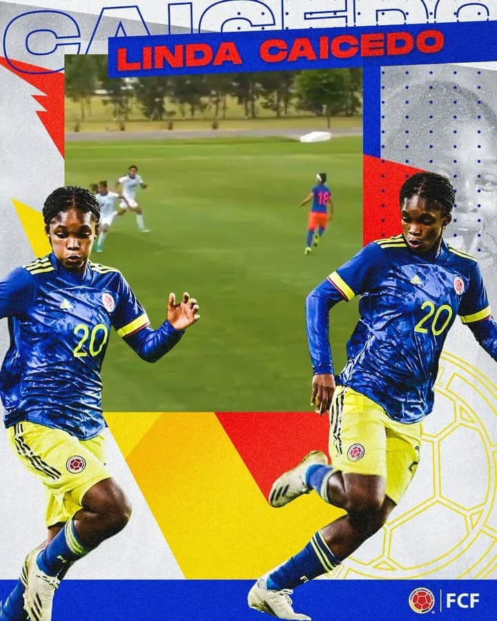 サッカー コロンビア代表チームのインスタグラム：「¡Felicitaciones @linda__caicedo11 !   Nuestra delantera celebra su cumpleaños #️⃣1️⃣6️⃣ 🙌  Por muchos más vistiendo la tricolor.   Abrazo de gol ⚽️」