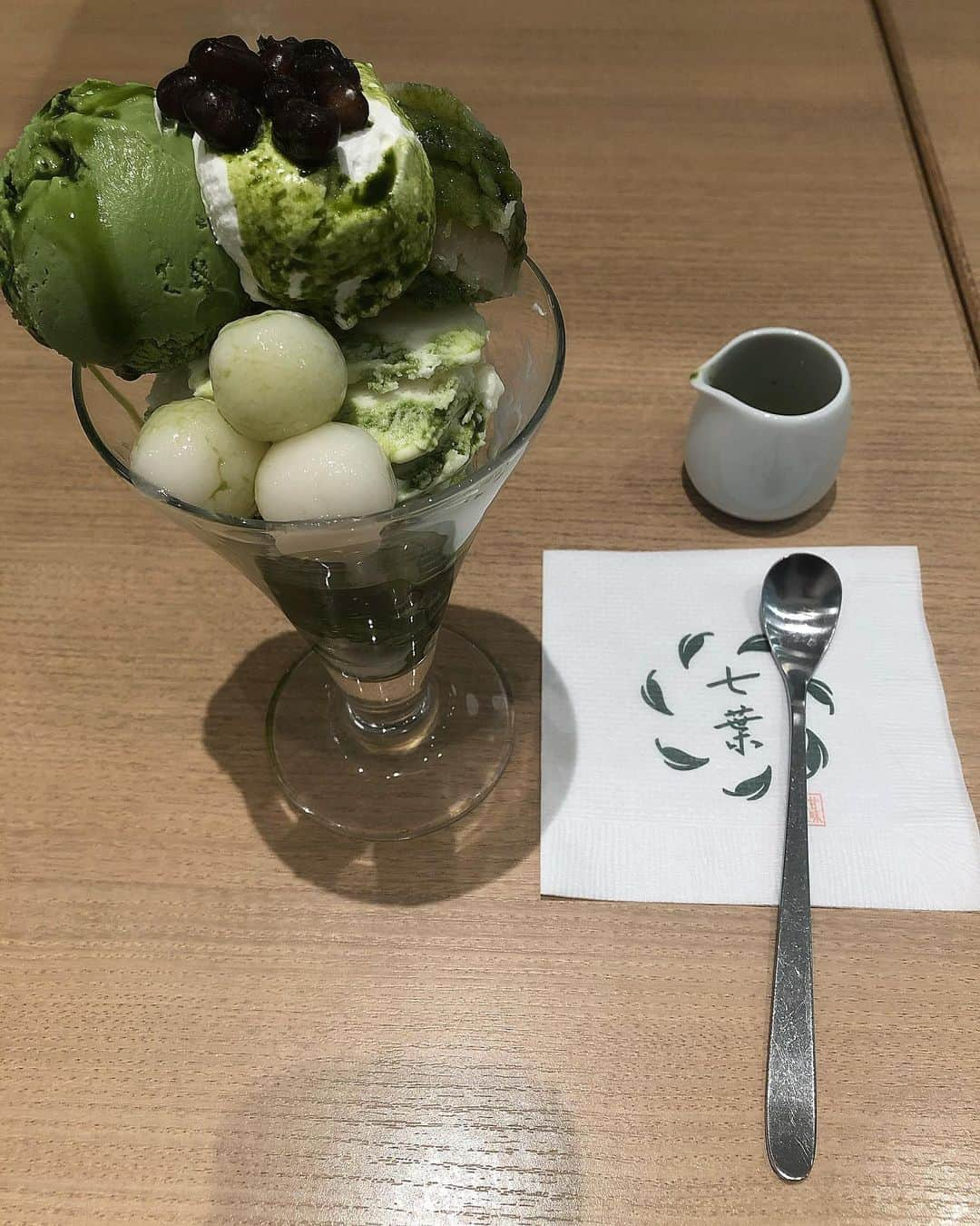 藤村結衣のインスタグラム：「抹茶世界１〜〜🍵  #抹茶 #抹茶スイーツ #抹茶館  #抹茶パフェ #パフェ #カフェ」