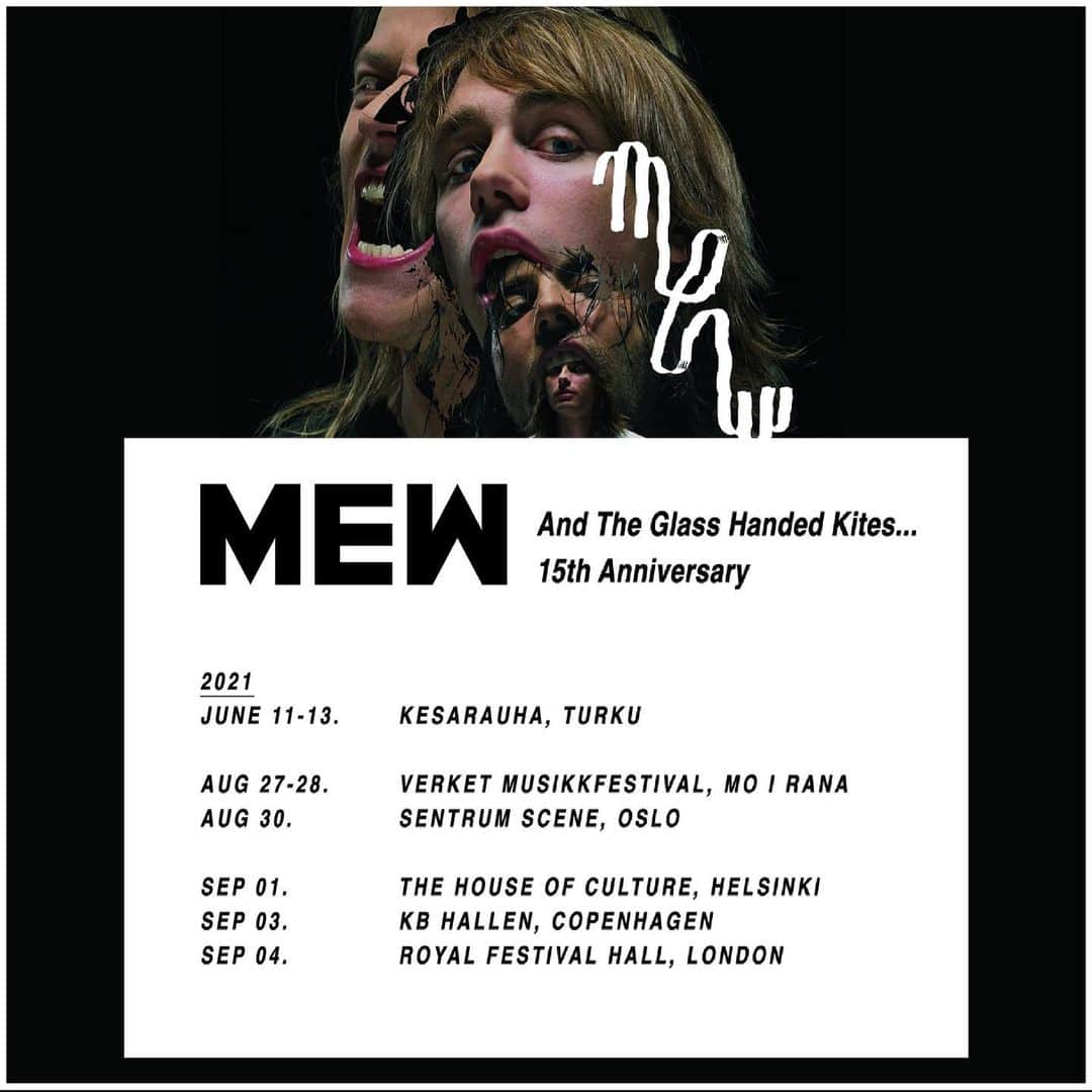 ミューのインスタグラム：「Frengers, we have moved our 'And The Glass Handed Kites' European Tour Dates due to local restrictions around the coronavirus.  Original tickets remain valid for these new dates. We hope to see you soon.」