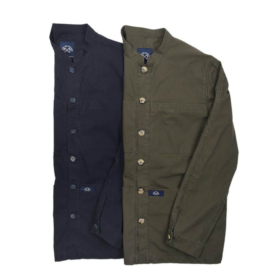 ブルー ドゥ パナムのインスタグラム：「🚨Timeless BDP🚨Veste WU + Pant Treillis Cargo. Disponible en 2 coloris : Bleu Paname et Kaki militaire 🏭 Made In France 🏷 Ripstop : Un tissu  façonné en maillage, résistant aux déchirements, identifiable facilement par son aspect quadrillé. 100% coton #bleudepaname #timeless #soldes #resistance 💙🖤❤️」