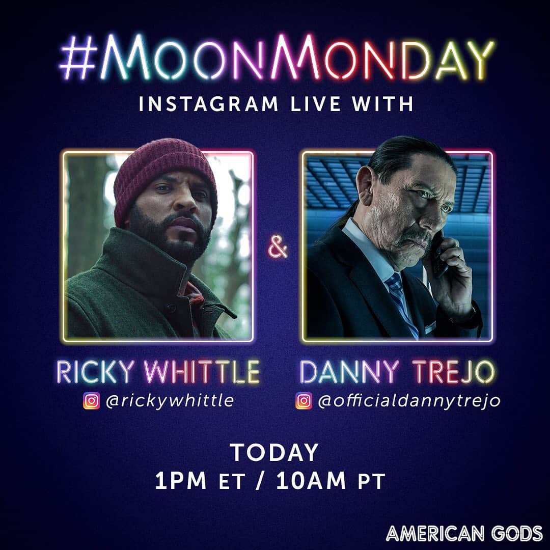 ダニー・トレホさんのインスタグラム写真 - (ダニー・トレホInstagram)「Join @rickywhittle and me Live on @AmericanGodsus Instagram Today for #MoonMonday 1pm ET/10am PT! #AmericanGods」2月23日 0時40分 - officialdannytrejo