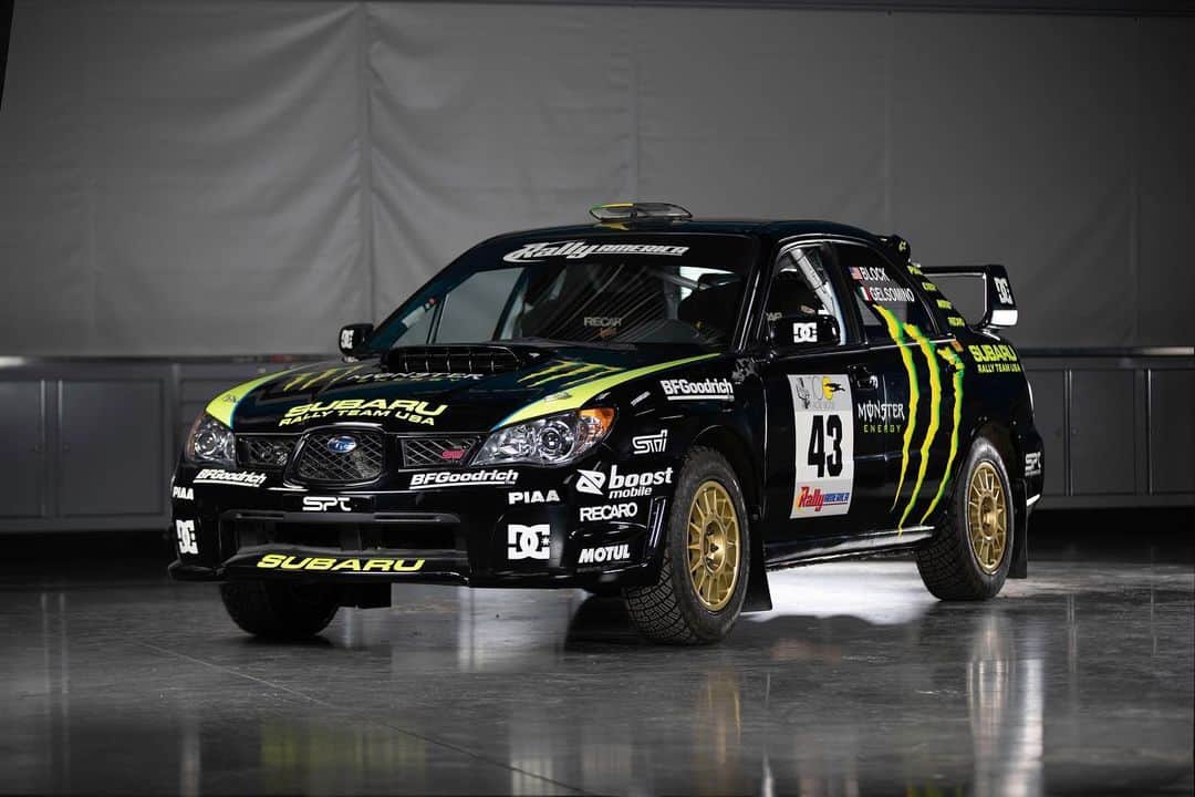 ケン・ブロックのインスタグラム：「FOR SALE: slightly used 2002 Subaru WRX STi, 2 adult owner car, always babied, never abused, low mileage 🙄 … That’s right, you can own the car that I drove to my first ever rally win (Rally of the 100 Acre Wood, in 2006), and set a world record in for the TV show Stunt Junkies. The car is now listed on @WallStreetMotorsport, which is a brand new auction site put together by my friend @MVTT. To follow the sale, or to actually get in on the bidding action, head over to www.wallstmotorsport.com. Buyer’s fee will be donated to the Make-A-Wish Foundation.」