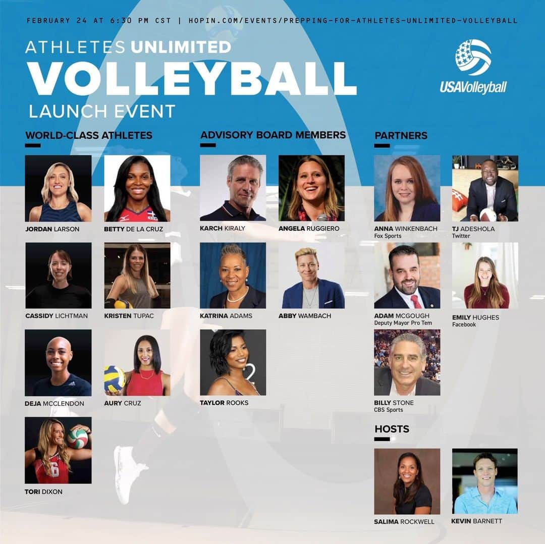 USA Volleyballさんのインスタグラム写真 - (USA VolleyballInstagram)「Celebrate the launch of @auprosports volleyball and learn more about the league, the athletes, broadcast and streaming partners, the scoring system and more in this virtual event on Wednesday, February 24 at 7:30pm ET!  Register for free, 🔗 in bio.」2月23日 1時29分 - usavolleyball