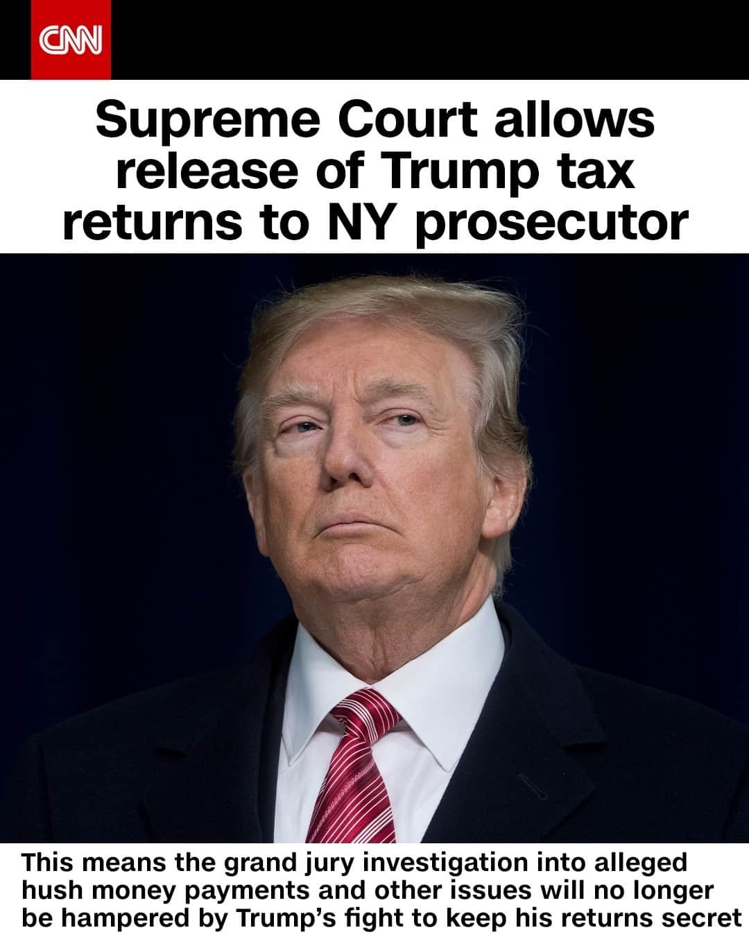 CNNさんのインスタグラム写真 - (CNNInstagram)「Former President Trump has been dealt a massive loss as the Supreme Court has cleared the way for a New York prosecutor to obtain his tax returns. This means that the grand jury investigation into alleged hush money payments and other issues will no longer be hampered by Trump’s fight to keep the documents secret. The documents will be subject to grand jury secrecy rules that restrict their public release. Trump’s legal team did not immediately respond to a request for comment.⁠ ⁠ Tap the link in our bio for more on Trump’s tax returns.⁠ (📸: Saul Loeb/AFP via Getty Images)」2月23日 1時54分 - cnn