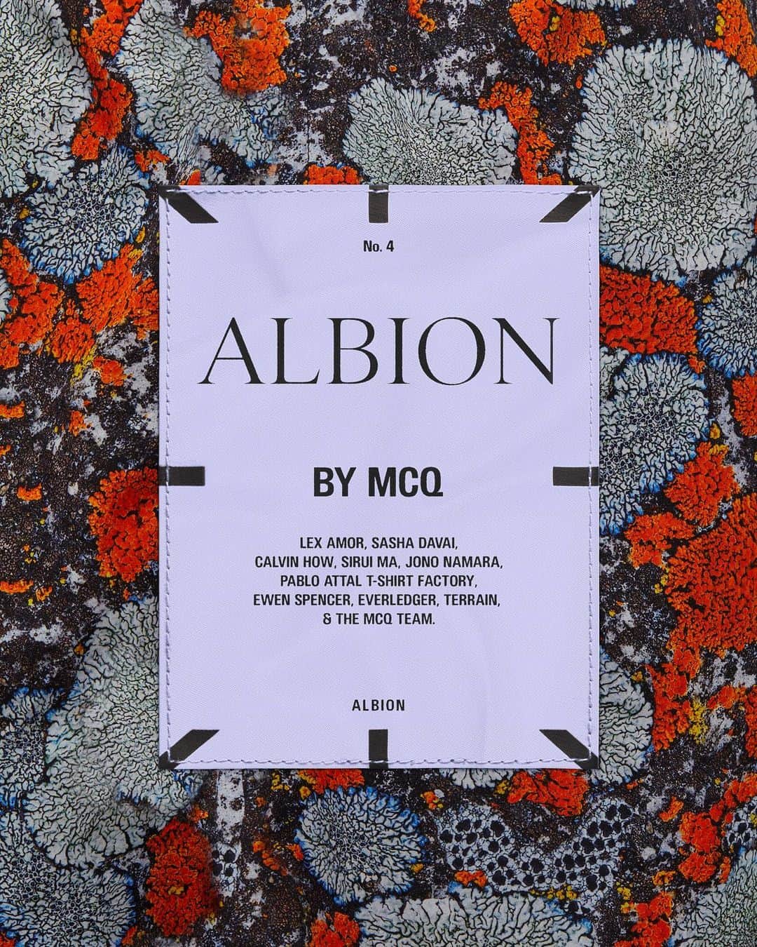 マックキュー アレキサンダー・マックイーンのインスタグラム：「ICON 4: ALBION by MCQ   ALBION is inspired by Britain's primeval landscape and the resilient beauty of nature.   COLLABORATORS:  Lex Amor @lexysaluteme  Sasha Davai @sashadavai  Calvin How @calvinhow  Sirui Ma @sirui.ma  Jono Namara @jononamara  Pablo Attal T-Shirt Factory @pabloattal  Ewen Spencer @ewenspencer  Everledger @everledger  Terrain @ex_terra   Available now in 100 selected stores worldwide and on GOAT.COM.」