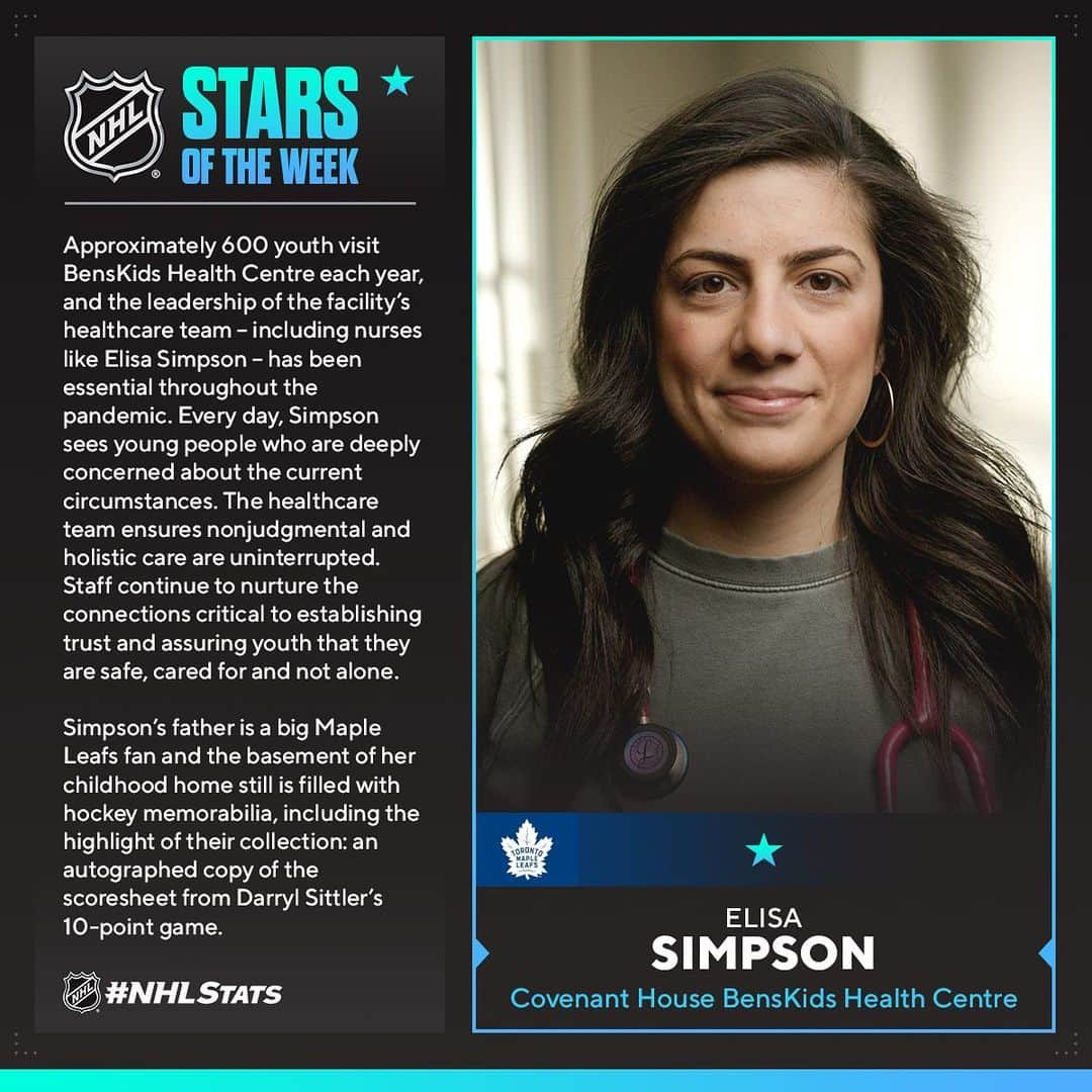 NHLさんのインスタグラム写真 - (NHLInstagram)「Congrats to the Stars of the Week!   ⭐️ Auston Matthews (@austonmatthews)  ⭐️ Covenant House BensKids Health Centre Lead Nurse Elisa Simpson ⭐️⭐️ Connor McDavid (@mcdavid97)  ⭐️⭐️⭐️ David Pastrnak (@davidpastrnak)」2月23日 3時02分 - nhl