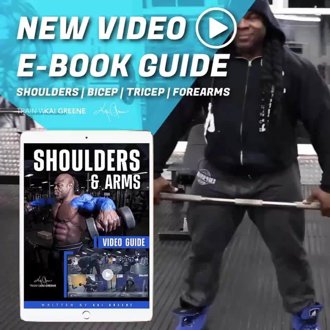 カイ・グリーンのインスタグラム：「NEW EBOOK VIDEO SERIES 🚨   The evolution of training is here. Enter the virtual realm and download your system update in this first chapter of a new era of workout guides. This initial protocol will teach you the proper execution and secrets to mastering the movements key to arm growth. The first eBook containing video guidance to ensure your success.  Receive step by step video and text instructions of how to perform every staple movement with flawless form to achieve maximum results. Learn the tips and tools of the pros with visual demonstration and explanations to train safe and effective.   LINK IN BIO TO TRAIN WITH ME AND ACHIEVE GREATNESS.」