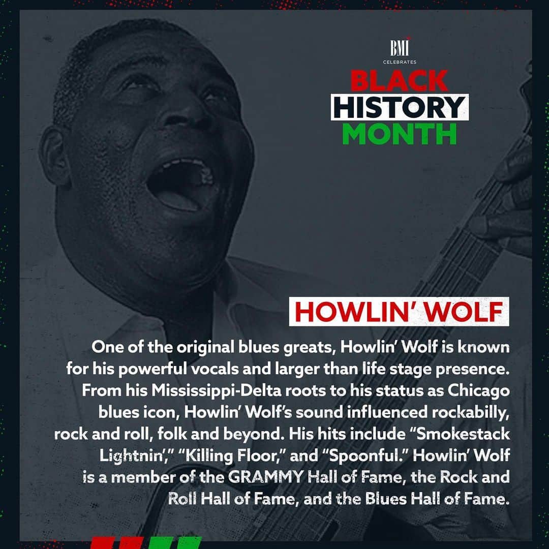 Broadcast Music, Inc.のインスタグラム：「Celebrating Howlin’ Wolf this #BlackHistoryMonth! #HowlinWolf」