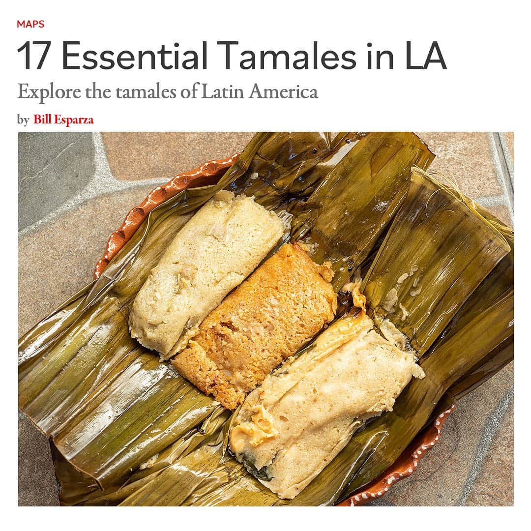 Eater LAさんのインスタグラム写真 - (Eater LAInstagram)「LA’s tamale scene is a historical marvel, spanning centuries and cultures to remain as a staple in the near-daily diet for millions of Angelenos.⁣ ⁣ From bus stop vendors selling in the early morning to drive-thru tamale restaurants run by some of the city’s best cooks to holiday tamales sold by the dozens out of timeless Boyle Heights spaces, these are the tamales that matter most to Los Angeles.⁣ ⁣ Hit the link in bio to see the full list.⁣ ⁣ 📸: @streetgourmetla」2月23日 8時07分 - eater_la