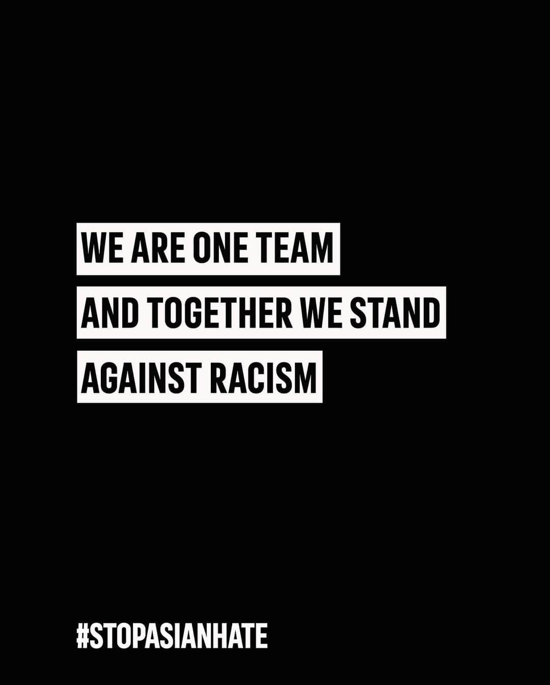 adidasのインスタグラム：「We stand against racism as one team. You can play your part by sharing helpful resources and info so we can all support each other. #STOPASIANHATE」