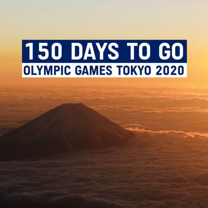 2020年東京オリンピックのインスタグラム：「Today, we celebrate 1⃣5⃣0⃣ Days To Go to the @olympics Games #Tokyo2020 and Mt Fuji Day! 🙌  A Japanese icon and one of the most recognisable mountains in the world, and it’s even visible from Tokyo on a clear day! 🗻  We celebrate Mt Fuji or Fujisan as it’s referred to in Japan, as today’s month and date can be pronounced as Fu (2) Jisan (23) in Japanese.  #UnitedByEmotion 🔜🇯🇵」