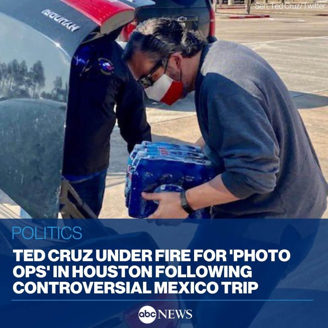 ABC Newsさんのインスタグラム写真 - (ABC NewsInstagram)「Just days after he was criticized for taking a controversial trip to Mexico as millions of Texans suffered in freezing temperatures amid water and power outages, Texas Sen. Ted Cruz came under fire for posting photos of himself helping with relief efforts at the same time one of his most prominent opponents came into the state to offer aid. MORE AT LINK IN BIO.」2月23日 10時46分 - abcnews