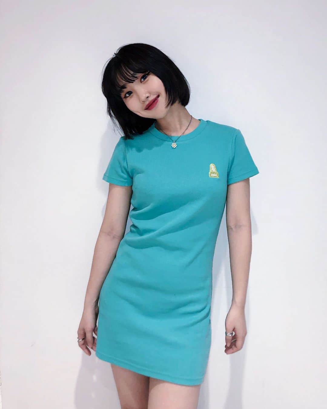 XGIRL_ootdのインスタグラム：「#xgirl_ootd @cheeriobella  158cm X-girl store STAFF ・ ------------------------------ ・ ▪️FACE COMPACT S/S TEE DRESS(LtBLUE) Size S ¥6,000+tax ・ ------------------------------- #xgirl #xgirljp #xgirlus #エックスガール」