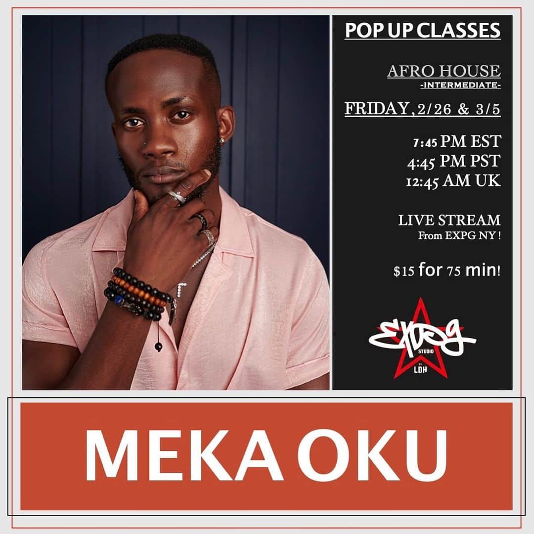 EXILE PROFESSIONAL GYMのインスタグラム：「We know you were waiting for this 😍😍😍!!!! Friday, Feb 26th and 3/5  7:45 pm EST  Your favorite @meka_oku is back!!!!😍😍🔥🔥🔥🔥🔥🔥🔥🔥🔥🔥🔥 You won’t wanna miss his class!! 😍😍😍😍 . 😍😍😍😍😍😍😍😍😍😍  . . 😍😍😍😍👏🏽👏🏽👏🏽👏🏽👏🏽👏🏽 . Registration is open !!! . How to book🎟 ➡️Sign in through MindBody (as usual) ➡️15 minutes prior to class, we will email you the private link to log into Zoom, so be sure to check your email! ➡️Classes will start on time, so make sure you pre register, have good wifi and plenty of space to safely dance! . . Zoom Tips🔥 📱If you plan to use your phone, download the Zoom app for the best experience. 🤫Please use the “mute” button when you are not speaking to prevent feedback. 💃You do not have to join displaying your video or audio, but we do encourage it so teachers can offer personalized feedback and adjustments. . 🔥🔥🔥🔥🔥🔥🔥🔥🔥 . #expgny #onlineclasses #newyork #dancestudio #danceclasses #dancers #newyork #onlinedanceclasses」