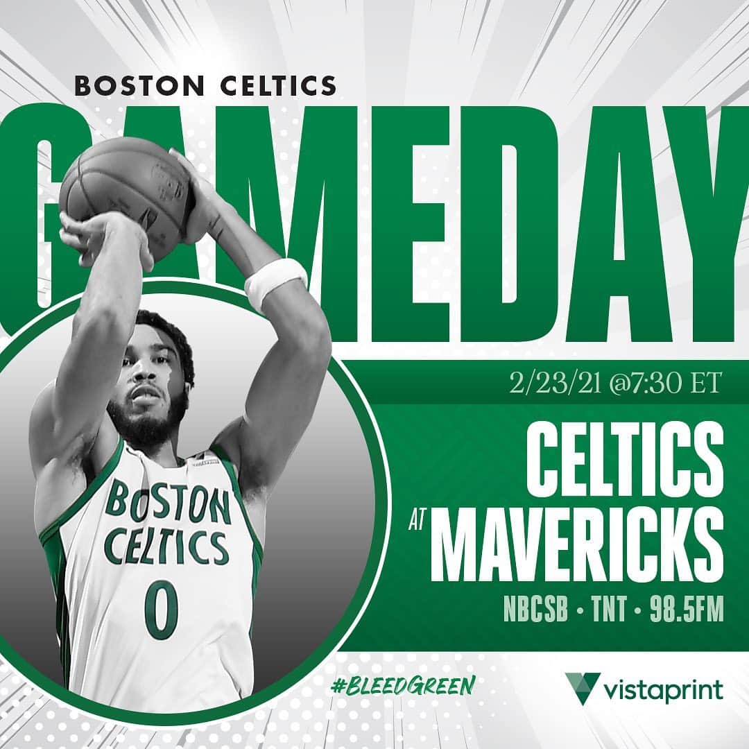 ボストン・セルティックスさんのインスタグラム写真 - (ボストン・セルティックスInstagram)「TONIGHT ☘️ Celtics at @dallasmavs, 7:30 p.m. on @nbcsboston, @nbaontnt and @985thesportshub #BleedGreen #BOSvsDAL #LetsGoCeltics」2月24日 0時47分 - celtics