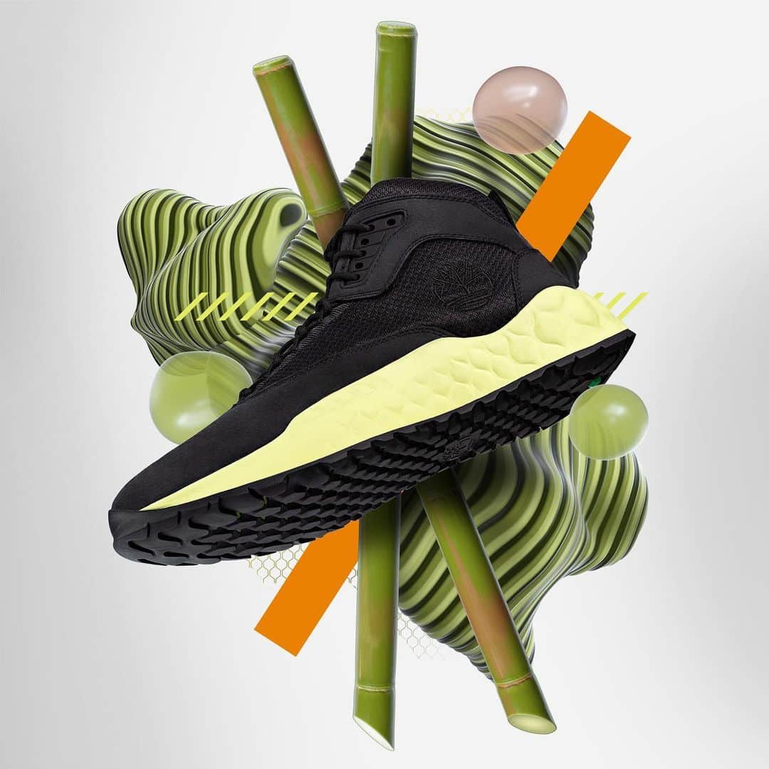 ティンバーランドのインスタグラム：「We’re feeling nature deep in our soles. These new hikers are proof. The Solar Wave Hikers debut our GreenStride™ comfort soles, our newest eco-innovation. Renewable sugar cane and responsible natural rubber create a bouncy foam that cradles and rebounds. Happy feet, happy planet. This time, choose the power of Nature. #Timberland #GreenStride #PowerOfNature #NatureNeedsHeroes​​  Inspiration and Video Artwork by @mavantri」