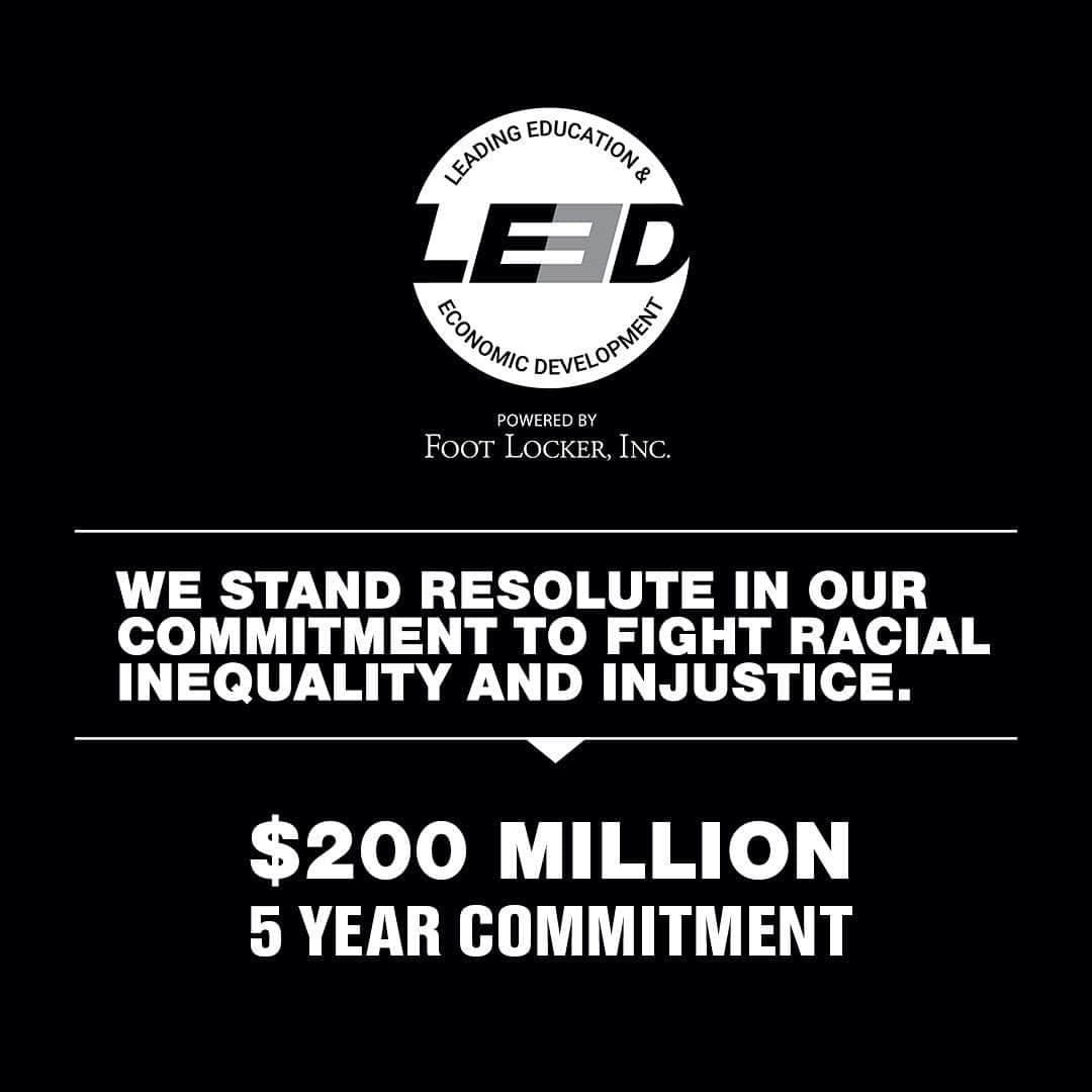 Foot Lockerさんのインスタグラム写真 - (Foot LockerInstagram)「Today, we introduce LEED – our company wide initiative to Lead Education and Economic Development. Our commitment in June 2020 of $200 million dollars lays the groundwork for how we continue to show up and drive meaningful change in the Black community. For more information click the link in our bio.」2月24日 0時16分 - footlocker