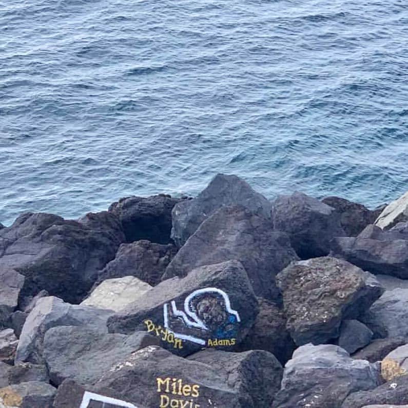 ブライアン・アダムスのインスタグラム：「Temporarily immortalised on a rock in Tenerife, Canary Islands #tenerife #rockstar」