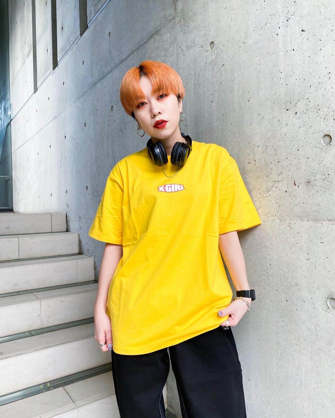 XGIRL_ootdのインスタグラム：「#xgirl_ootd @bubumin325 158cm X-girl NAGOYA STAFF ・ ---------------------------- ・ ▪️ DAISY S/S TEE ¥5,000+tax (SIZE L) ▪️WIDE TAPERED PANTS ¥12,000+tax(SIZE M) ・ ---------------------------- #xgirl #xgirljp #xgirlus #エックスガール」