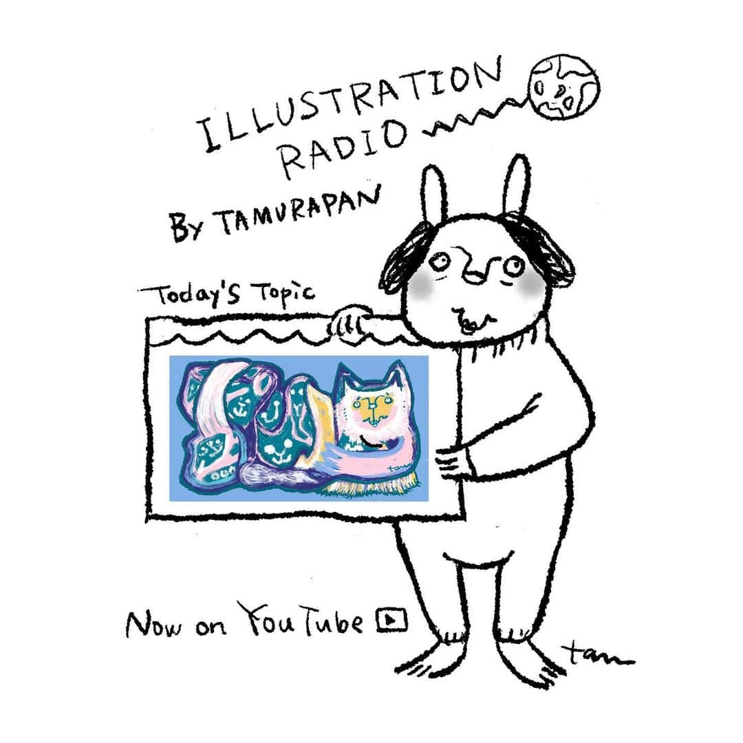 のインスタグラム：「たむらぱんの ILLUSTRATION RADIO  📻 youtu.be/eFfxOlosPbY 今夜は『猫』です。  Today’s topic is “Cat”  〜ILLUSTRATION RADIOとは〜たむらぱんが何かしらのことをイラストと共にひとり喋りでお届けするYouTubeラジオです。穏やかな時間のお供になれますように…😌  #illustration#radio#tamurapan  #tamurapan#youtube #cat  #たむらぱん#猫」