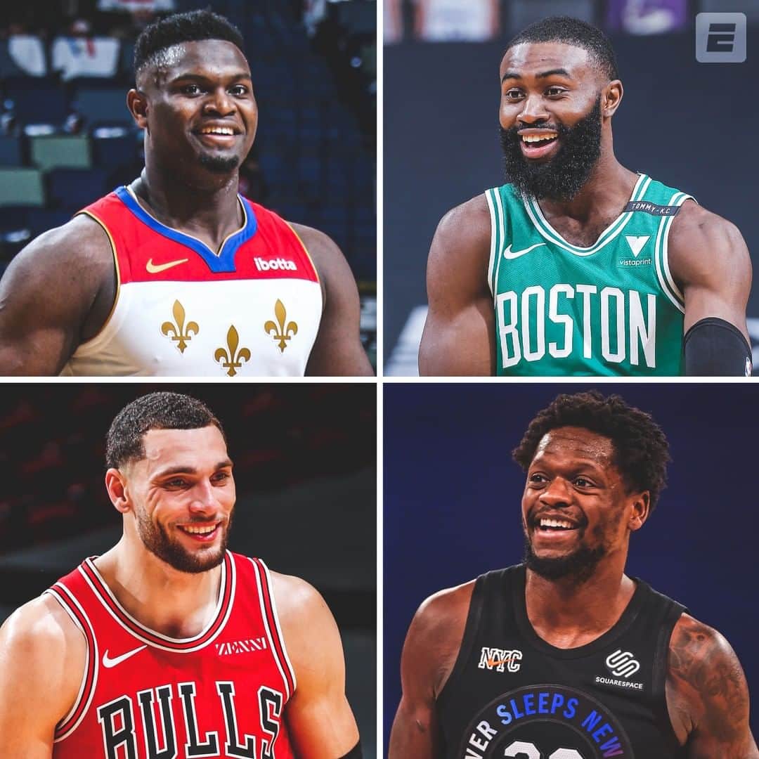 espnさんのインスタグラム写真 - (espnInstagram)「First-time NBA All-Star selections:  ⭐️ Zion Williamson ⭐️ Jaylen Brown ⭐️ Zach LaVine ⭐️ Julius Randle  Well-deserved for these young stars.」2月24日 10時02分 - espn