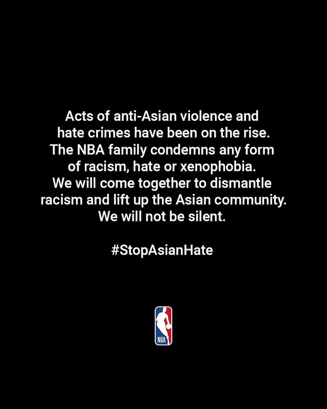 NBAさんのインスタグラム写真 - (NBAInstagram)「As a part of our ongoing commitment to promote racial equality and social justice, we stand with the Asian community against any acts of hate and racism. To learn more, visit stopaapihate.org #StopAsianHate」2月24日 8時57分 - nba
