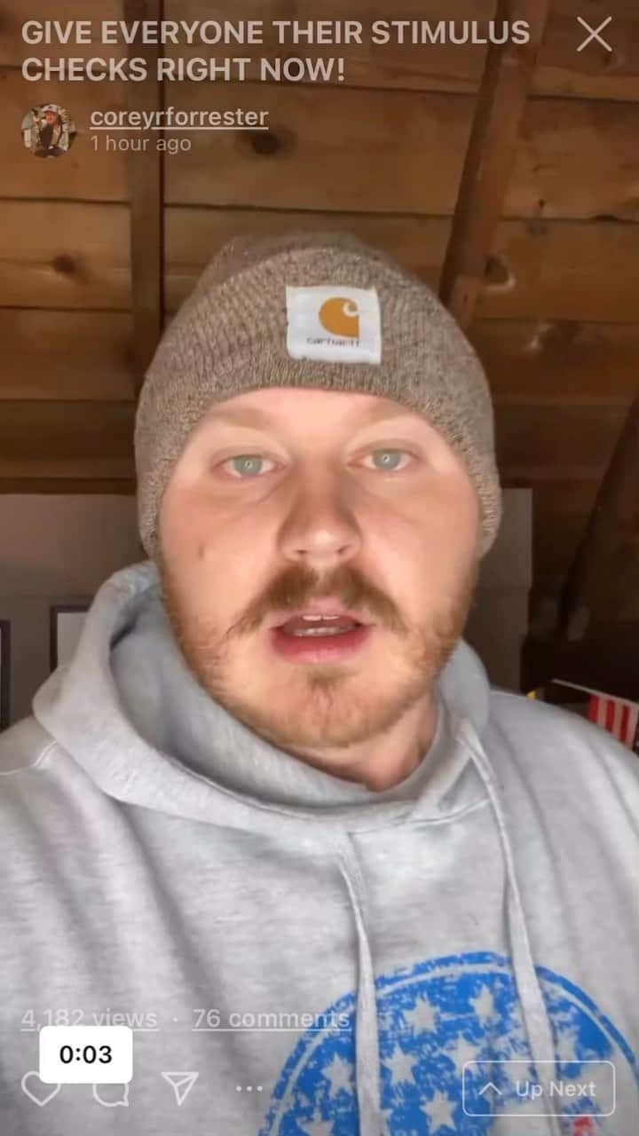 リサ・ダマトのインスタグラム：「All of this! The craziest thing is if he were yelling at me specifically, I would just be looking into those green eyes getting lost and telling him I will do whatever he wants. He’s so cute. ❤️ I love passion so much. You tell em @coreyrforrester keep it up! Pow pow! 💥 💥 . . Give the people their damn stimulus checks!!! Haven’t people suffered enough?!!  ——————————————- #stimuluscheck #stimulus #stimuluspackage #usa #covidrelief #humanity #fucktedcruz #republikkkans #fuckrepublicans #CARE」