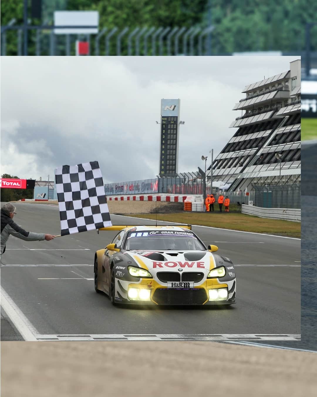 BMWのインスタグラム：「Celebrating the 20th overall victory at the Nürburgring 24 Hours last year, with the BMW M6 GT3. Want to learn more about the future of motorsport? Check out the latest #BMWToday episode! #SIMRacing #BMWMotorsport」