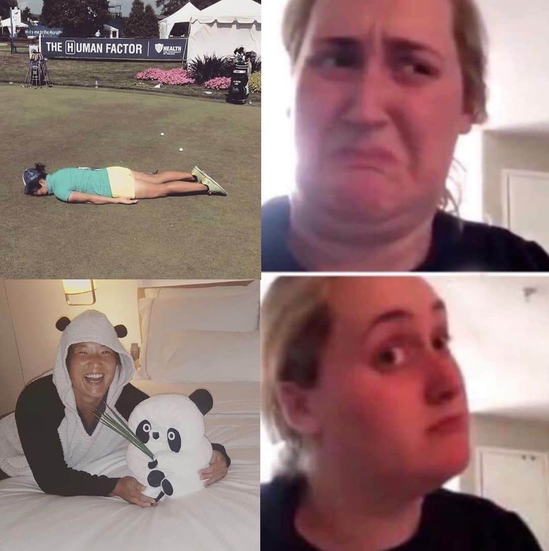 ティファニー・ヨハのインスタグラム：「Super stoked to be a part of Team @zinus! I can’t bear to be bamboo-zled by a bad night’s sleep, and can’t think of a more pandastic partnership! Welcome to the LPGA fam! #FeelTheHarmony」