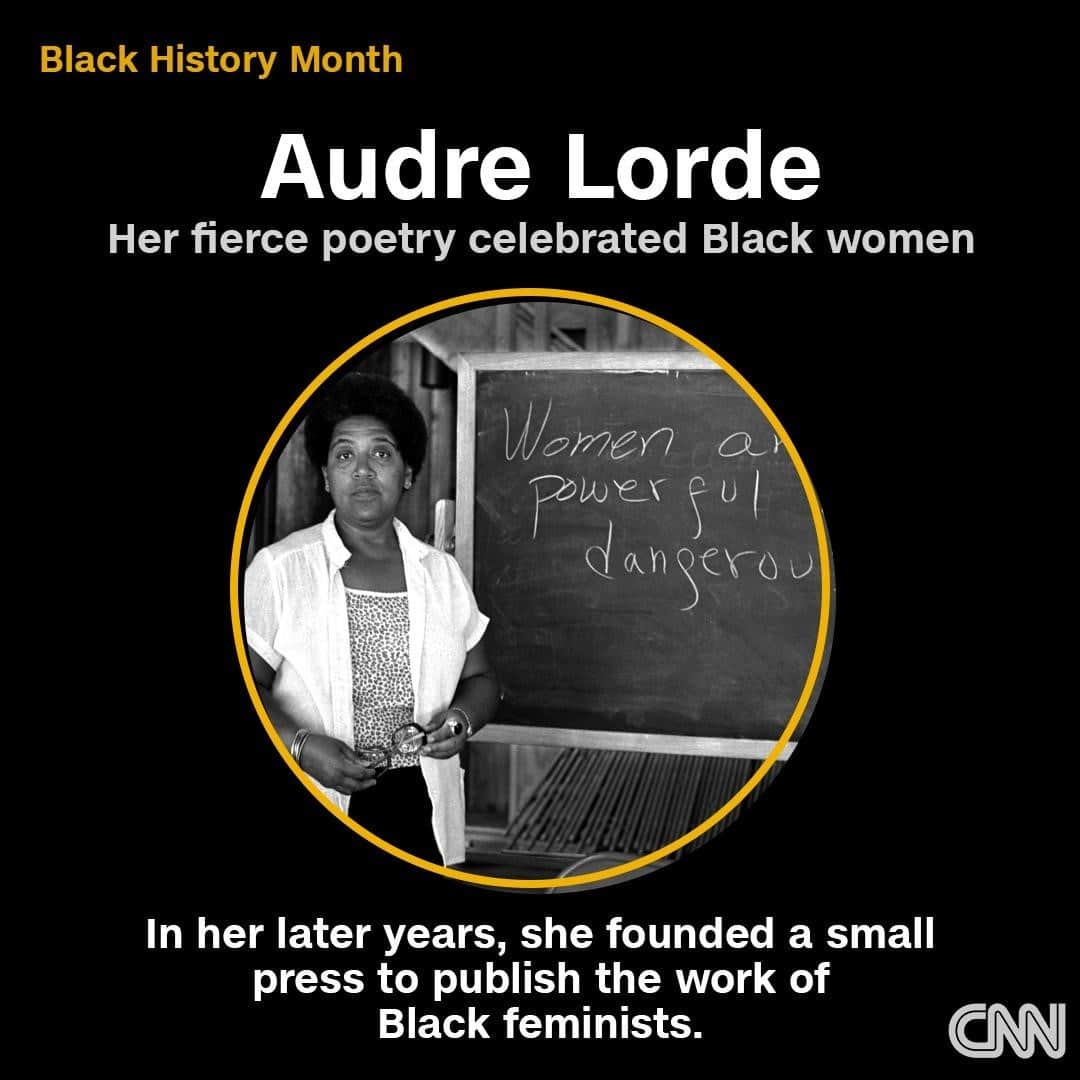 CNNさんのインスタグラム写真 - (CNNInstagram)「“Black, lesbian, mother, warrior, poet.” That’s how Audre Lorde famously introduced herself. Her career as a teacher and a writer spanned decades. In her work, she called out racism and homophobia and chronicled her own battle with breast cancer. Her writing also humanized Black women in a way that was rare for her time. Though she died almost 30 years ago, much of her work is still cherished and quoted today.⁠ ⁠ Tap the link in our bio to learn about more Black pioneers. We’re celebrating these American heroes every day this month.⁠ ⁠ (📸: Robert Alexander / Getty Images)」2月24日 3時02分 - cnn