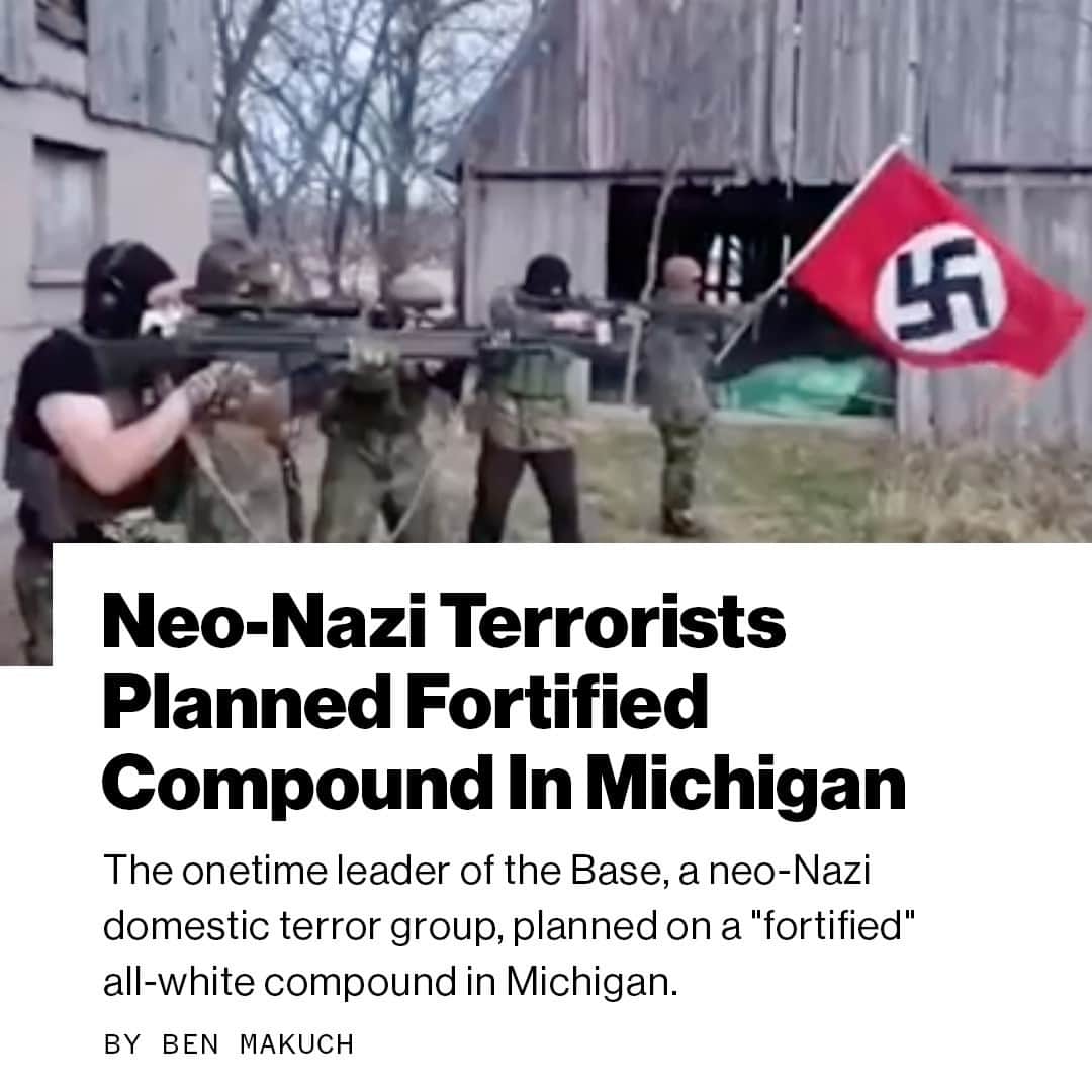 VICEさんのインスタグラム写真 - (VICEInstagram)「A neo-Nazi terror group planned to establish an all-white, heavily-armed compound in Michigan, according to secret chats obtained by VICE.⁠ ⁠ Justen Watkins, a former leader of the terror group, described the Upper Peninsula to others as a place that was practically a “white-ethnostate,” given its demographic makeup, while allowing there was a Native American reservation near his planned community.⁠ ⁠ The Base is considered one of the most violent American domestic terror groups in decades and was recently designated a terrorist organization by the Canadian government. Since late 2019, nine members of the Base have been arrested in the U.S. for alleged crimes as wide-ranging as an assassination plot, ghost-gun making, plans for train derailments, and a mass shooting.⁠ ⁠ Via: @ViceNews⁠ ⁠ 🔗: Link in bio to read more. ⁠ 📷: A screen grab from a fall 2019 propaganda video made by the base in Michigan.⁠ ⁠ ⁠ ⁠」2月24日 3時02分 - vice