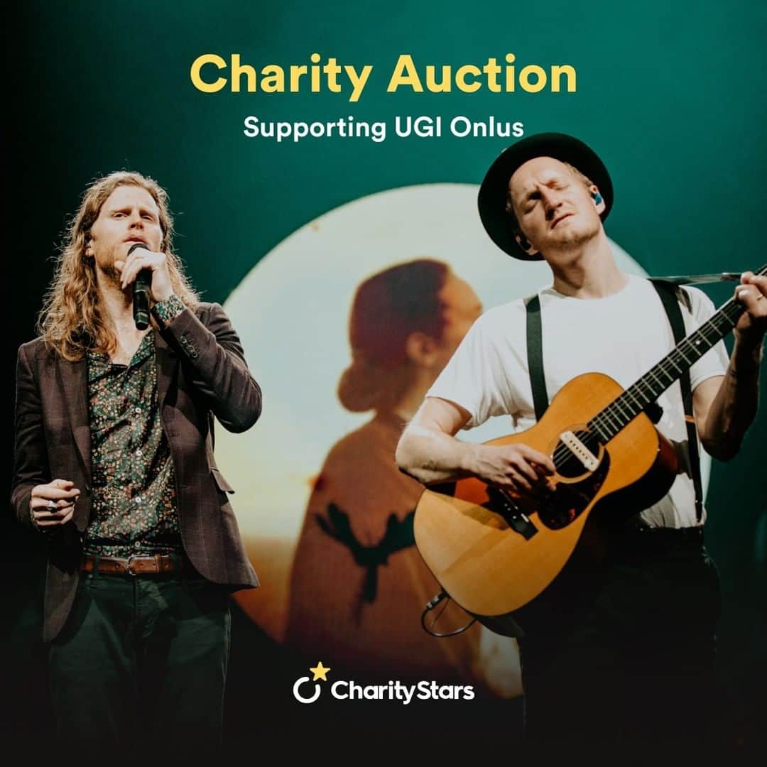The Lumineersのインスタグラム：「We’ve teamed up with the @ugionlus and @charitystars, and over the next 2 weeks will be auctioning some one-of-a-kind Lumineers items. All proceeds will support UGI Onlus and their mission to help children diagnosed with onco-hematological illness and their families.   Childhood cancer requires a real show of collective commitment, and if we put our heart into it, together we can win. It’s a blue heart of hope💙  Link in bio to access the auction and help children in need today❣️」
