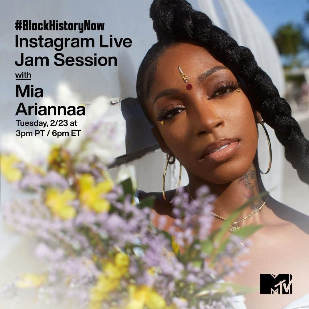 MTVさんのインスタグラム写真 - (MTVInstagram)「A very special #BlackHistoryNow jam session with @mia.ariannaa is coming your way ☺️ Keep your eyes on my Instagram Live, today at 3pm PT / 6pm ET.」2月24日 4時02分 - mtv