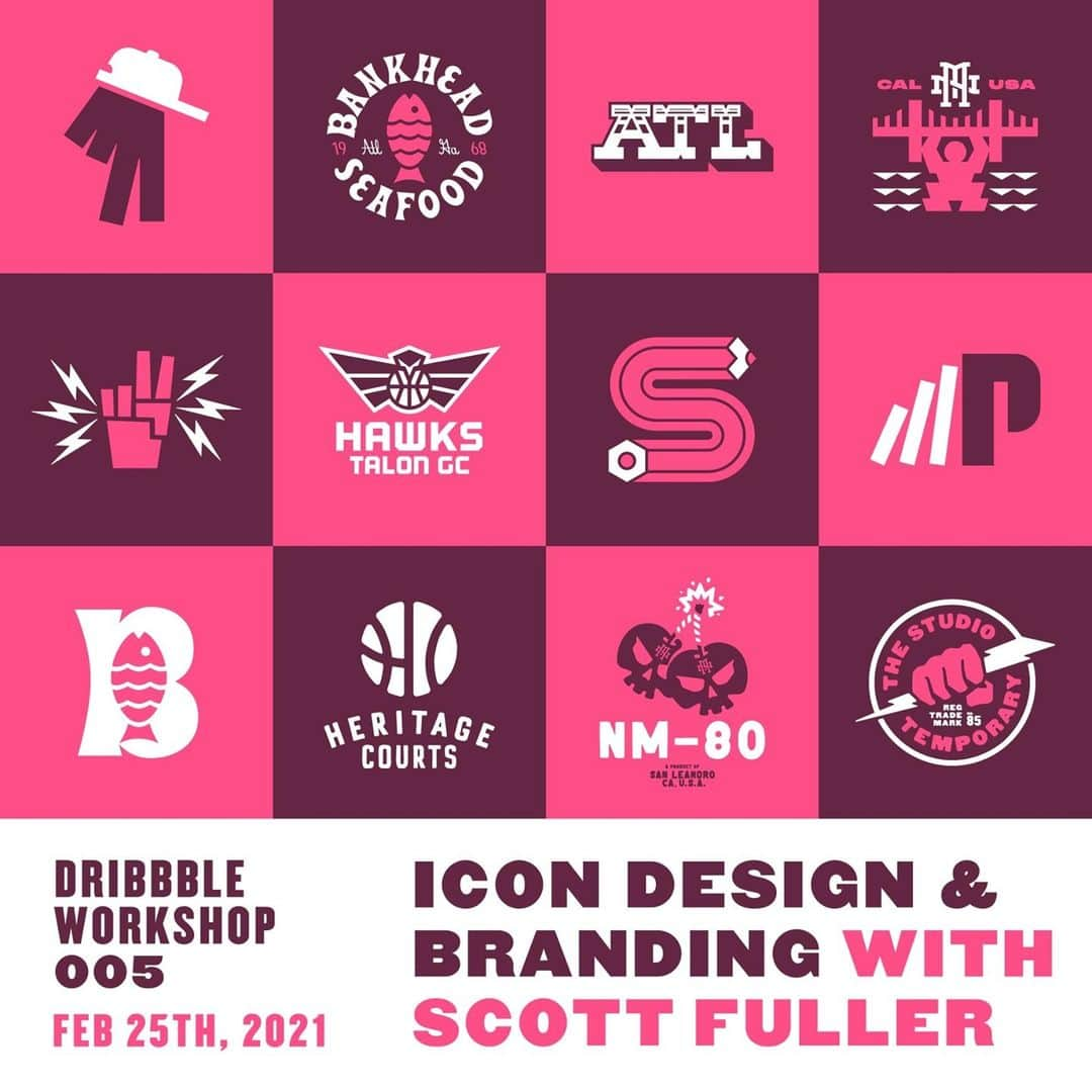 Dribbbleさんのインスタグラム写真 - (DribbbleInstagram)「📣 Dribbblers! Time's running out to snag your ticket for our branding & icon #DribbbleWorkshop with Atlanta Hawks designer Scott Fuller this Thursday, February 25! ⠀ ⠀ Now's your chance to level-up your brand identity and icon-building skills all while learning how to master the art of client relationships. ⠀ ⠀ Tap the link in our bio to reserve your seat and join Dribbble + @studiotemporary for a jam-packed day of design learning. It's all going down this Thursday. ⠀ ⠀ We can't wait to see you there! ⠀ ⠀ #design #logo #logodesign #vector #freelancedesigner #graphicdesign #graphicdesigner #dribbble #branding #icondesign #brandidentity」2月24日 5時47分 - dribbble