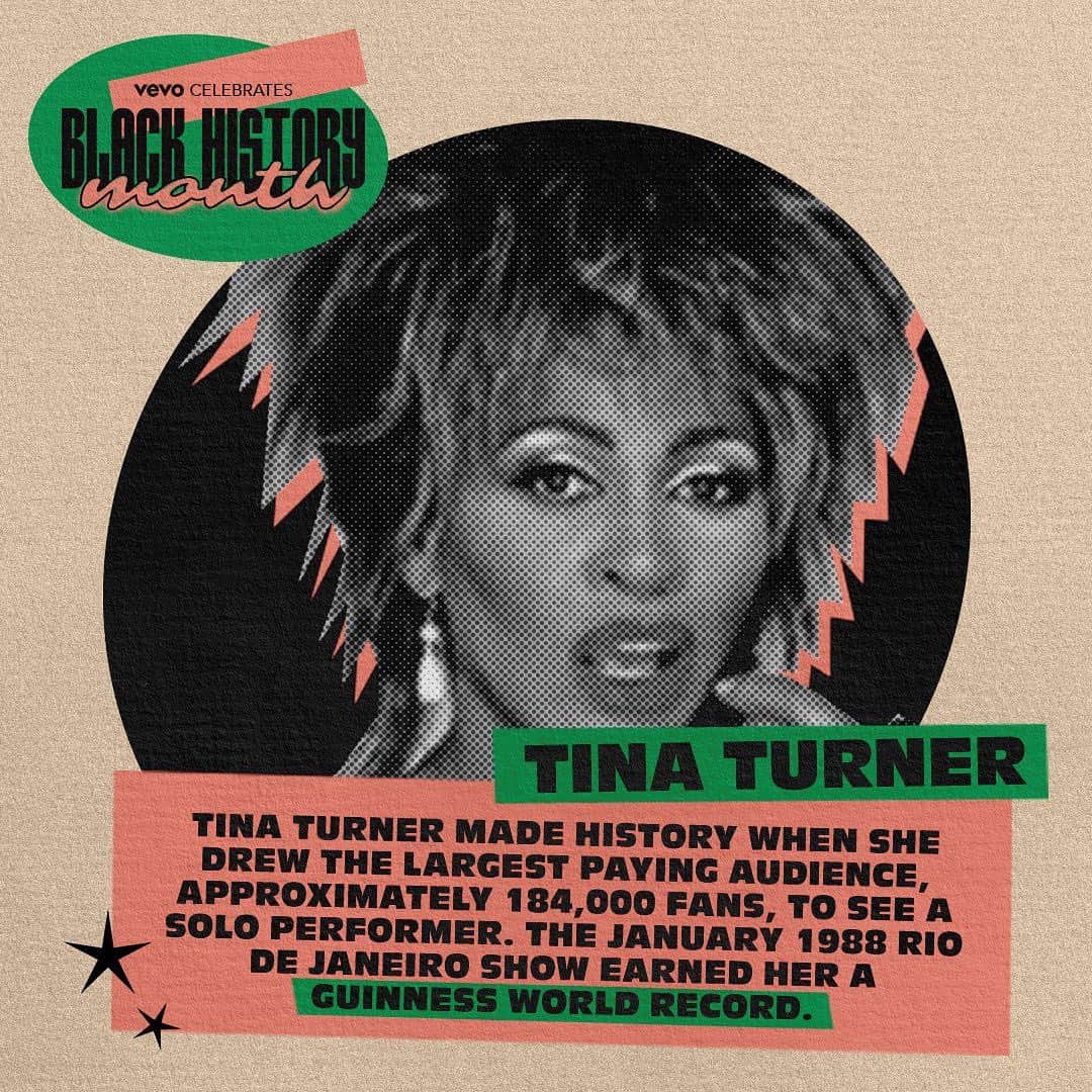 Vevoさんのインスタグラム写真 - (VevoInstagram)「@tinaturner, @houseofninjalegendary, and N.W.A. are true trailblazers 🖤 Take the Black History Month trivia quizzes on our stories to keep learning about leaders like them. ⠀⠀⠀⠀⠀⠀⠀⠀⠀ #TinaTurner #WilliNinja #NWA #BHM」2月24日 5時49分 - vevo