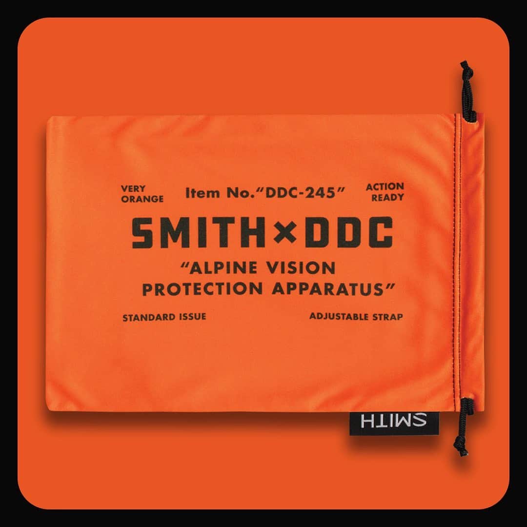 Smithさんのインスタグラム写真 - (SmithInstagram)「“Alpine Vision Protection Apparatus” The DDC x SMITH “Standard Issue - Very Orange - Action Ready” Squad XL is Item number DDC-245 of @draplin iconic list of custom items.」2月24日 5時50分 - smithoptics