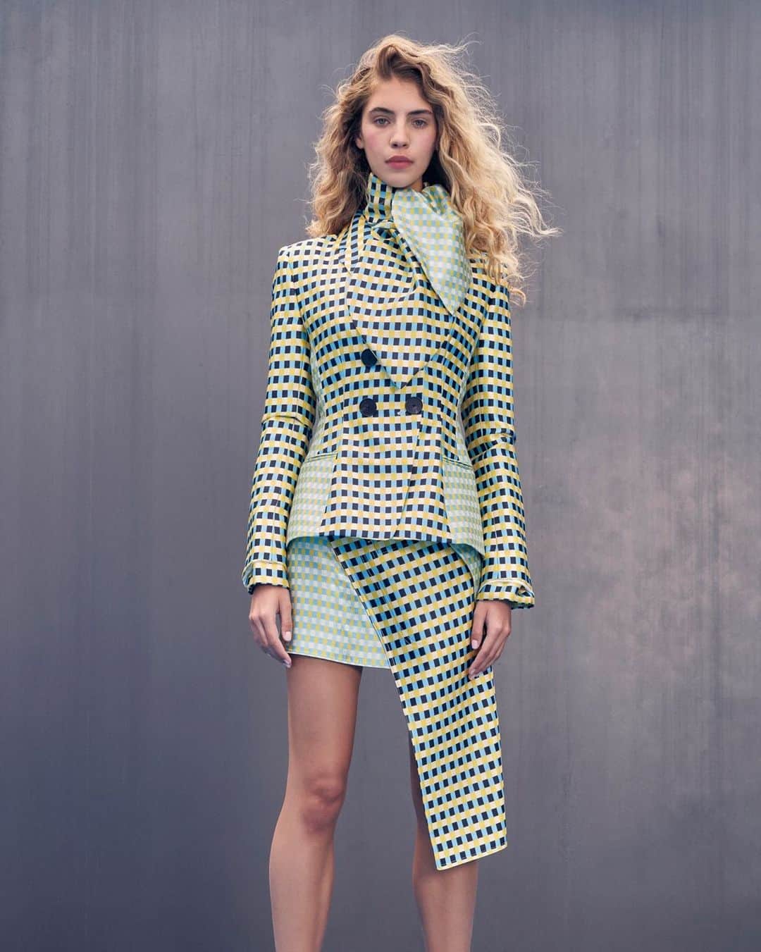 Fashion Weekのインスタグラム：「Checkmate ✓ @claudialiofficial's Fall 2021 collection will make you want to get dressed up. See more on nyfw.com/back-of-house」