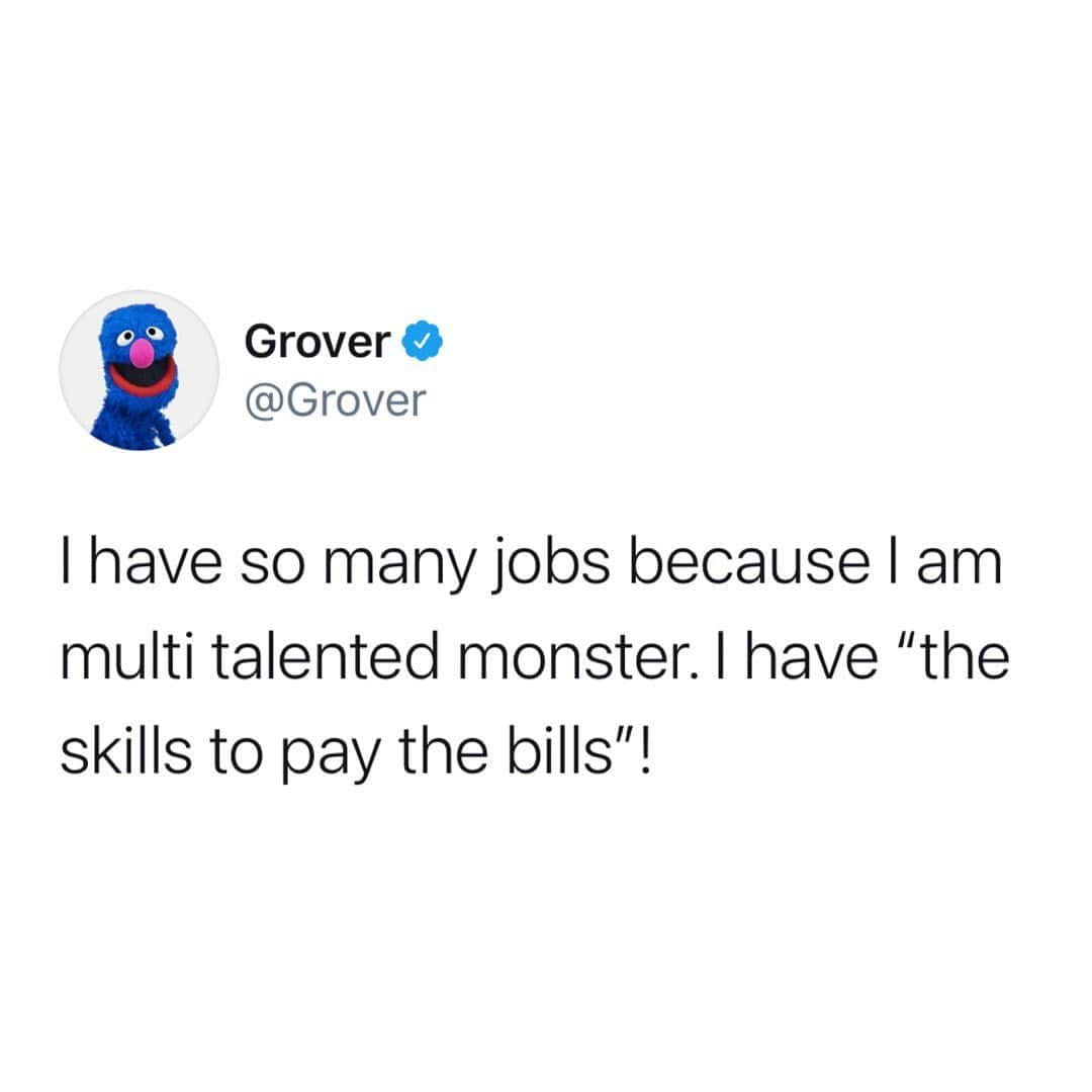 セサミストリートさんのインスタグラム写真 - (セサミストリートInstagram)「Which one of Grover’s many jobs is your favorite? 💙」2月24日 7時11分 - sesamestreet