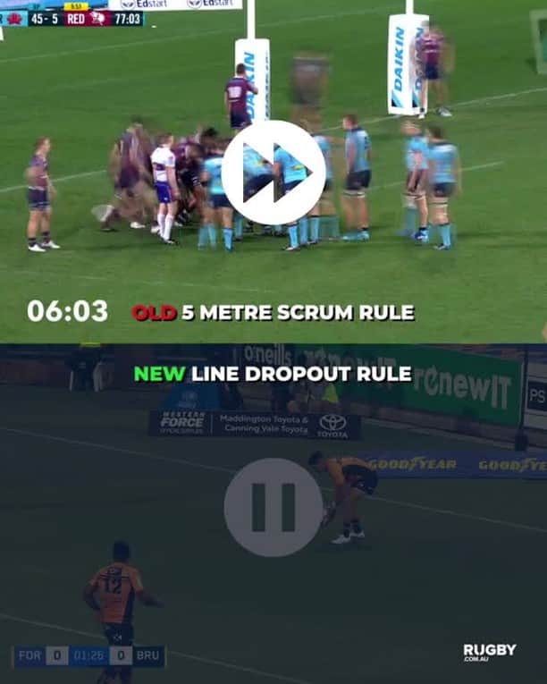 のインスタグラム：「💨 Benefits of the new Line Dropout law⠀ ⠀ #SuperRugbyAU」