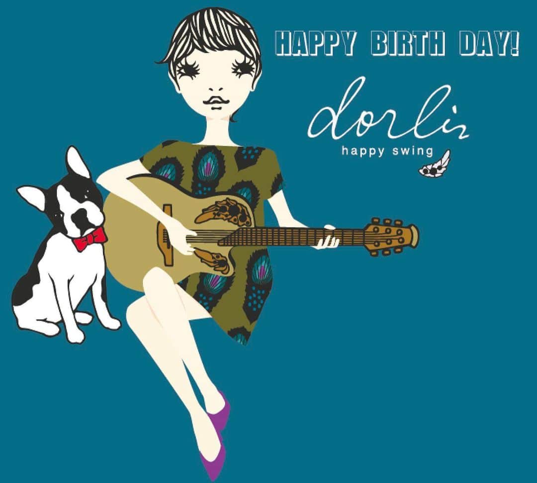 dorlisのインスタグラム：「まえだ ゆかさんからの birthdayイラスト✨ 嬉しい😊  #dorlis #まえだゆか #イラスト」