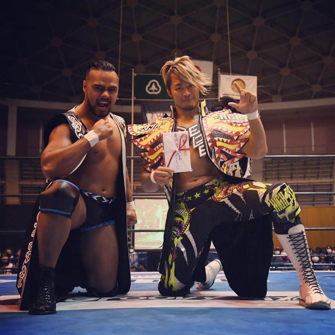 トーア・ヘナーレのインスタグラム：「よしっ！  #njpw #henare #henarace #warriorwrestling #njcup」