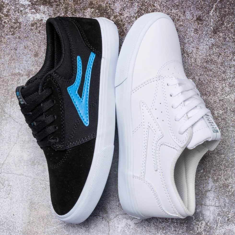ラカイリミテッドフットウェアのインスタグラム：「For the kids! Griffin Kids in Black/Cyan Suede and White Leather Available now at skate shops and Lakai.com #Lakai #TheShoesWeSkate」