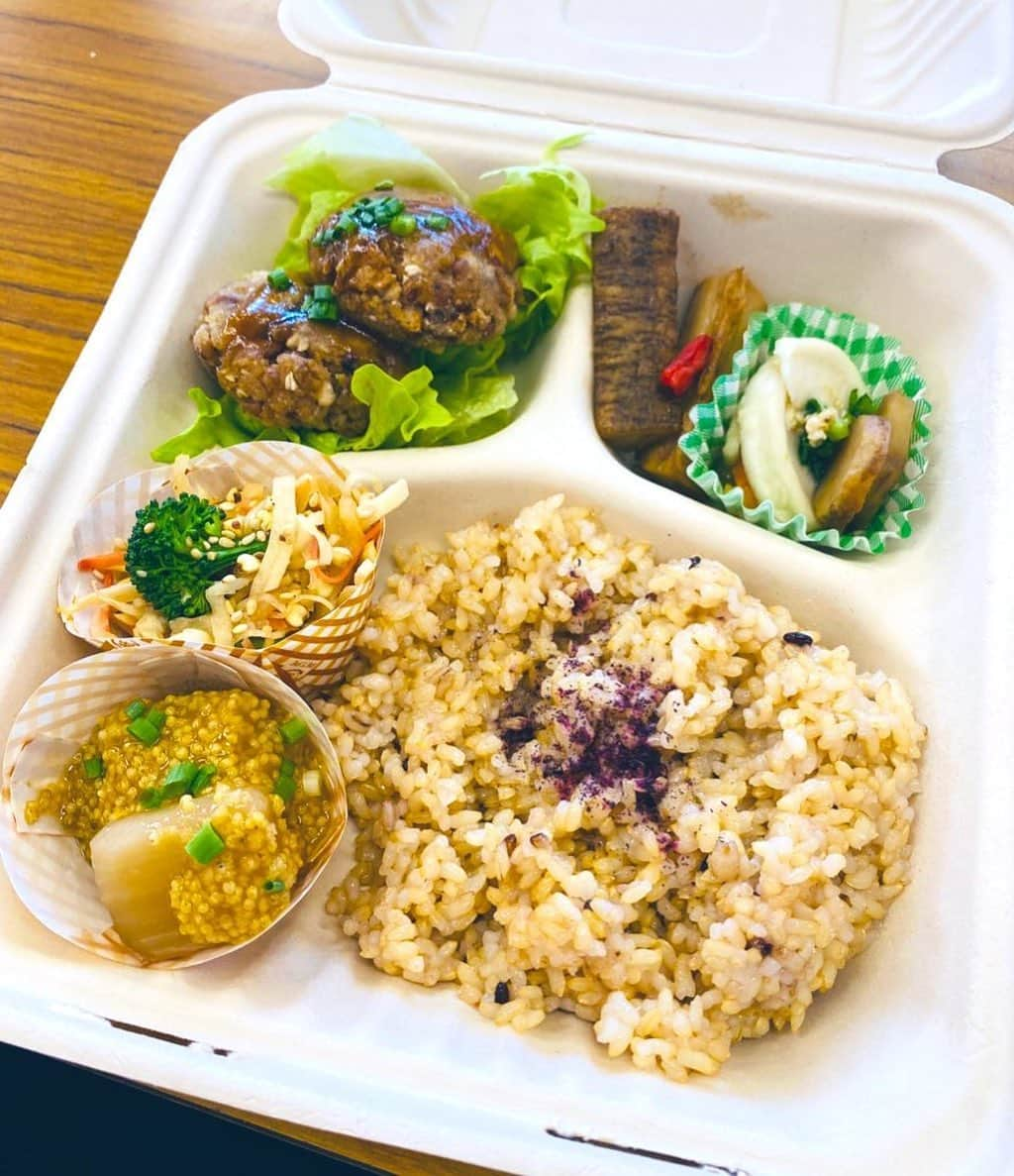 須藤元気さんのインスタグラム写真 - (須藤元気Instagram)「ランチはオーガニック弁当。玄米と野菜、果物は全て化学合成農薬・肥料不使用か有機JAS認識のものだそうです。おいしい。もぐもぐ。」2月24日 12時49分 - sudogenki