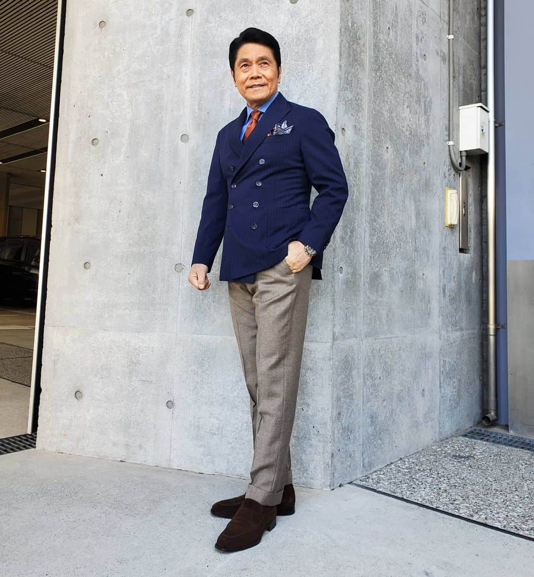 峰竜太のインスタグラム：「#アド街ック天国 #jacket#thegigi#shirt#doone#tie#E.marinella#pants#vigano#shoes#stefanobemer」