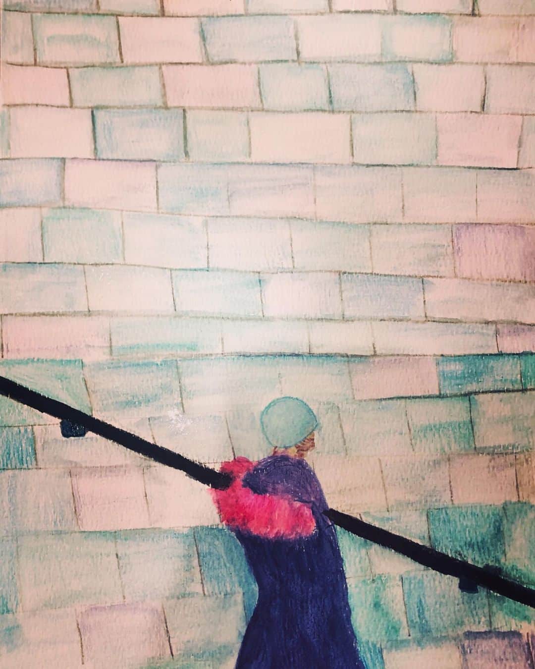 リンジー・クラフトさんのインスタグラム写真 - (リンジー・クラフトInstagram)「“this ones called favorite beanie” #watercolorpencils」2月24日 13時56分 - linzkraft