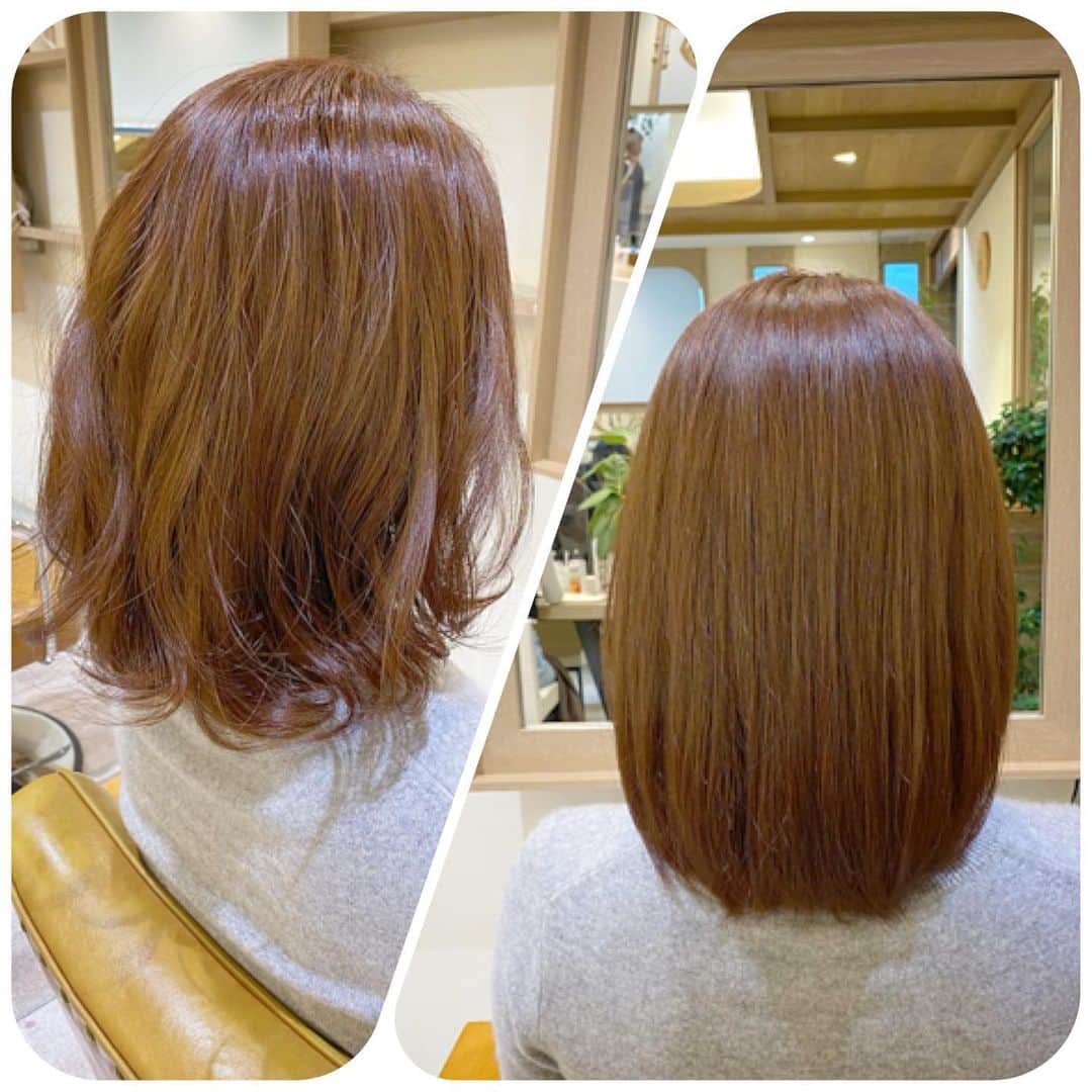 風花舞さんのインスタグラム写真 - (風花舞Instagram)「2ヶ月ぶりのヘアサロン。 普段こんなにストレートにブローしないから伸び具合に改めて驚いた(←美容師さんも驚いてた🤣)  家に帰るだけだったけどヘアアイロンで軽く巻いてくださった(左)」2月24日 19時37分 - kazahanamai_official